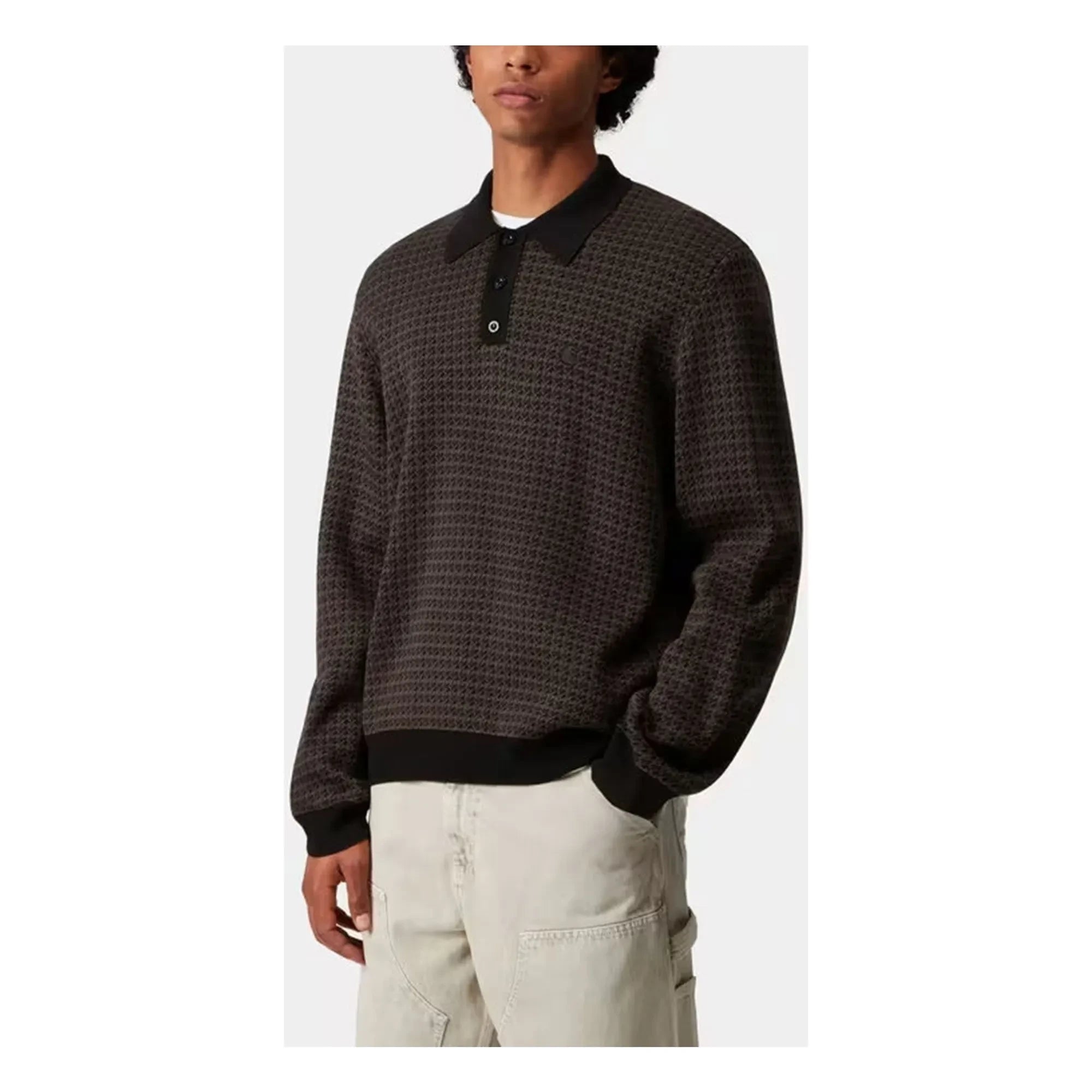 Carhartt WIP - Polo de manga larga Lowis | Marrón
