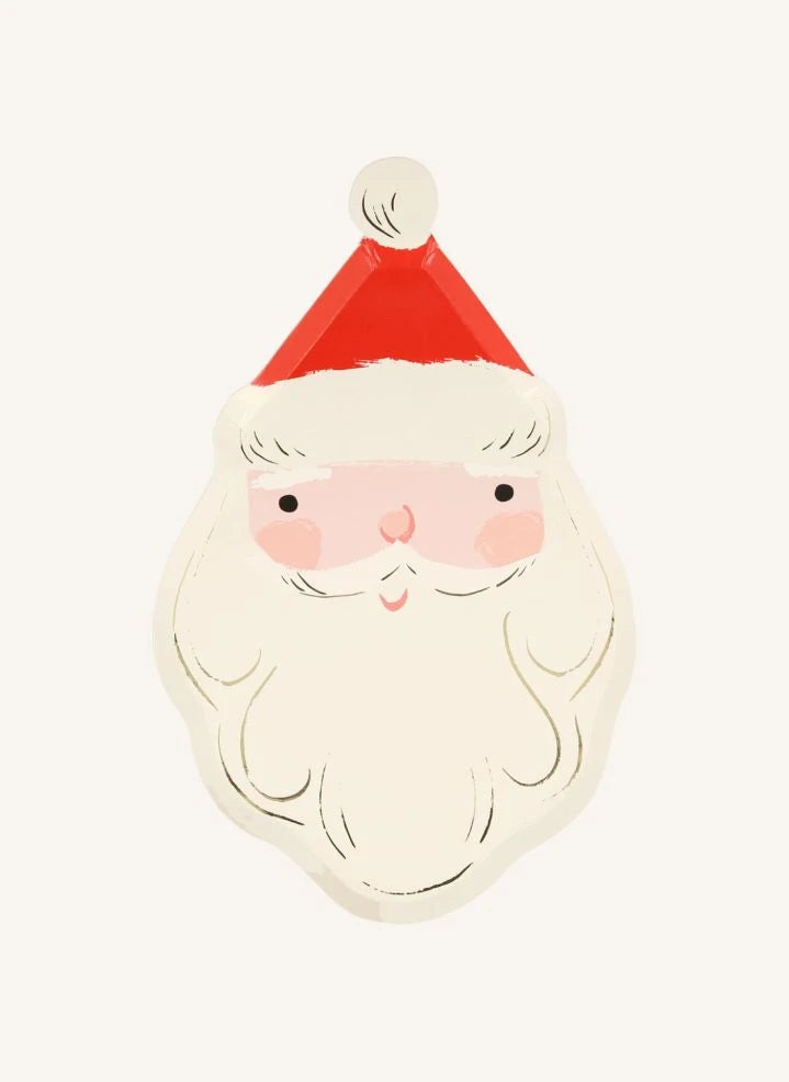Meri Meri - Platos de papel de Papá Noel - set de 8