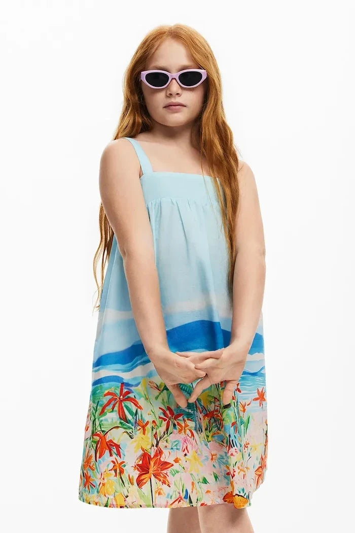 Vestido de algodón Desigual para niños