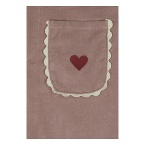 Mipounet - Pantalones de pana Géraldine Hearts | Rosa Pálido
