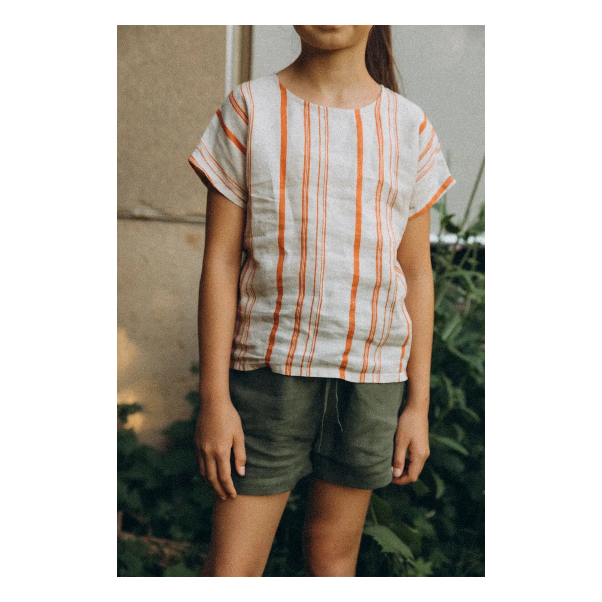 Matona - Camiseta de lino a rayas Easy | Blanco roto