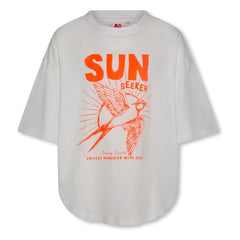 AO76 - Camiseta Oversize True Bird Algodón Reciclado | Blanco