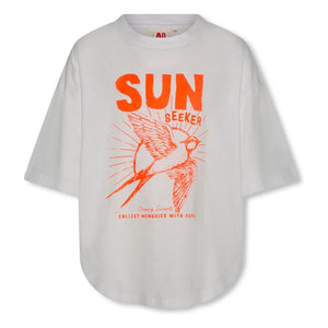AO76 - Camiseta Oversize True Bird Algodón Reciclado | Blanco