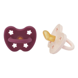 Hevea - Chupetes fisiológicos de caucho natural - Set de 2 | Rosa empolvado