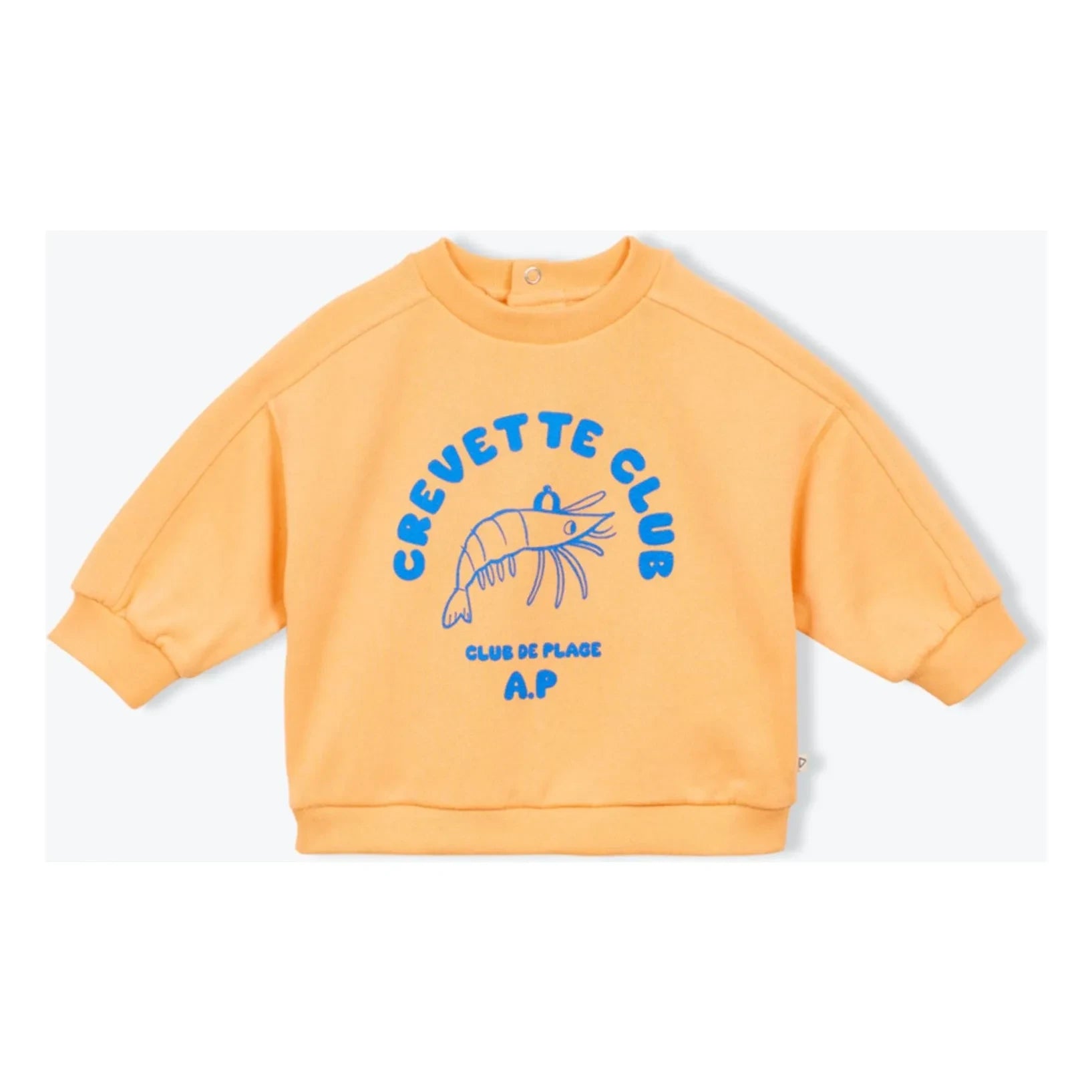 Arsène et Les Pipelettes - Sudadera Shrimp Club de algodón orgánico para bebé | Albaricoque