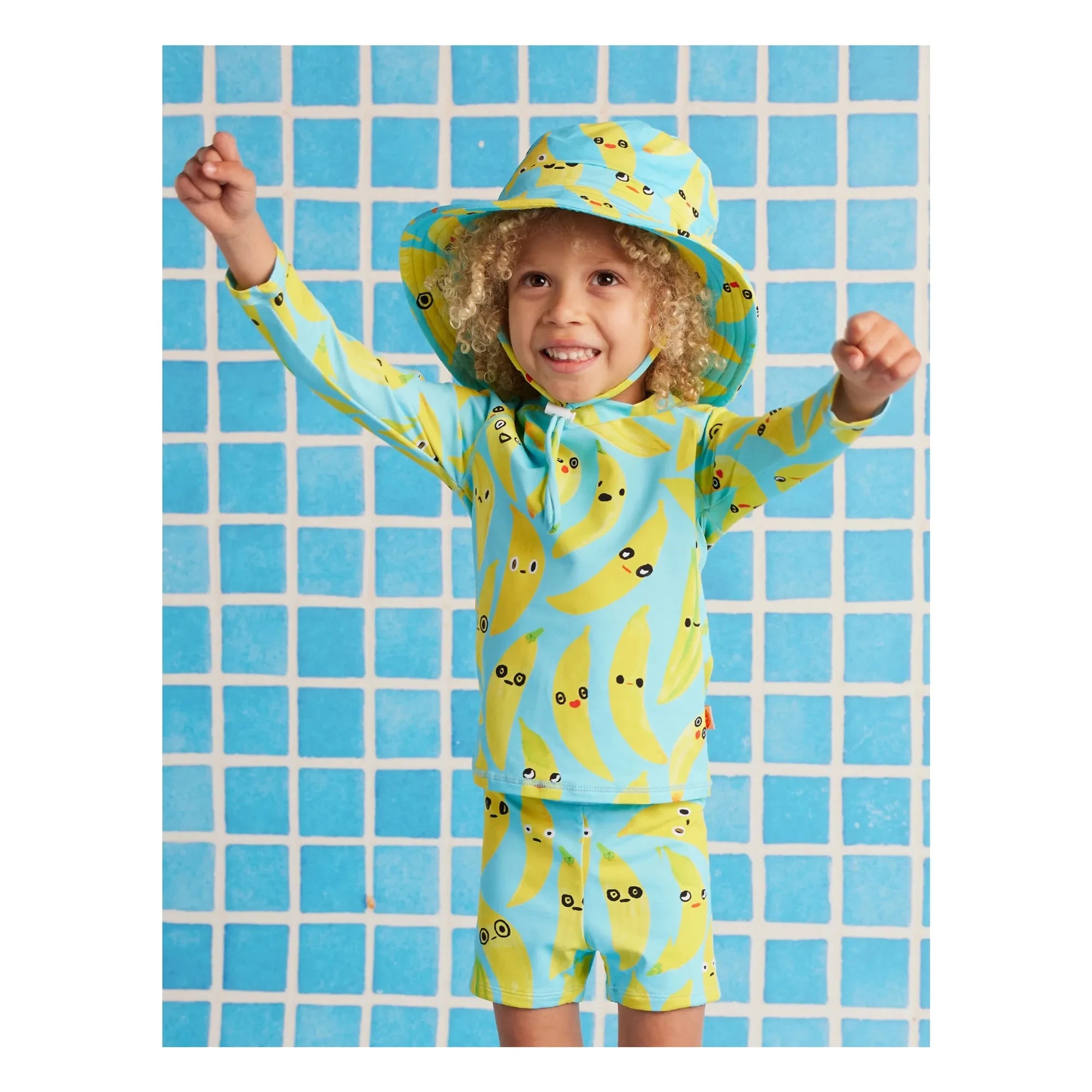 Halcyon Nights - Camiseta de Baño de Manga Larga Anti-UV Banana Fibras Recicladas | Turquesa