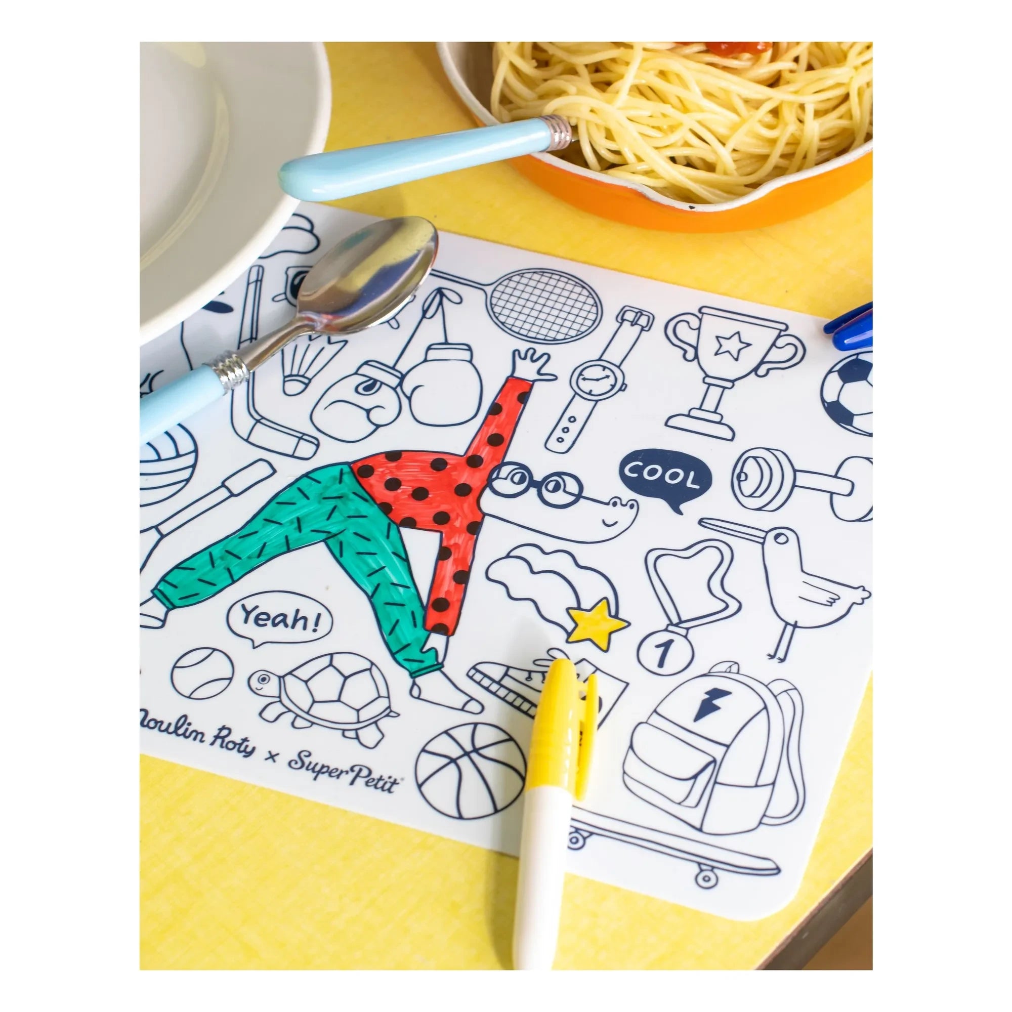 Superpetit - Mini set de colorear Los Loufoques con 4 lápices - SuperPetit x Moulin Roty