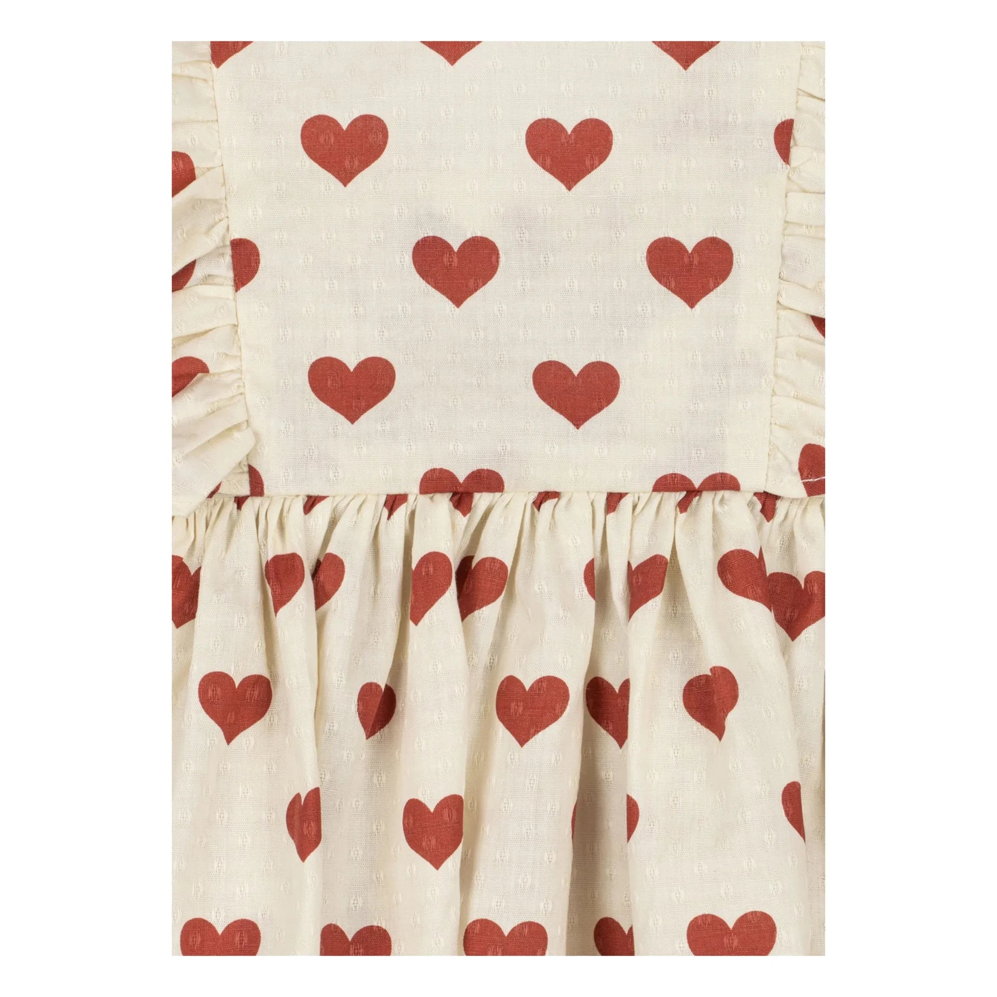 Konges Sløjd - Vestido Cianna Corazones Algodón Orgánico | Crudo