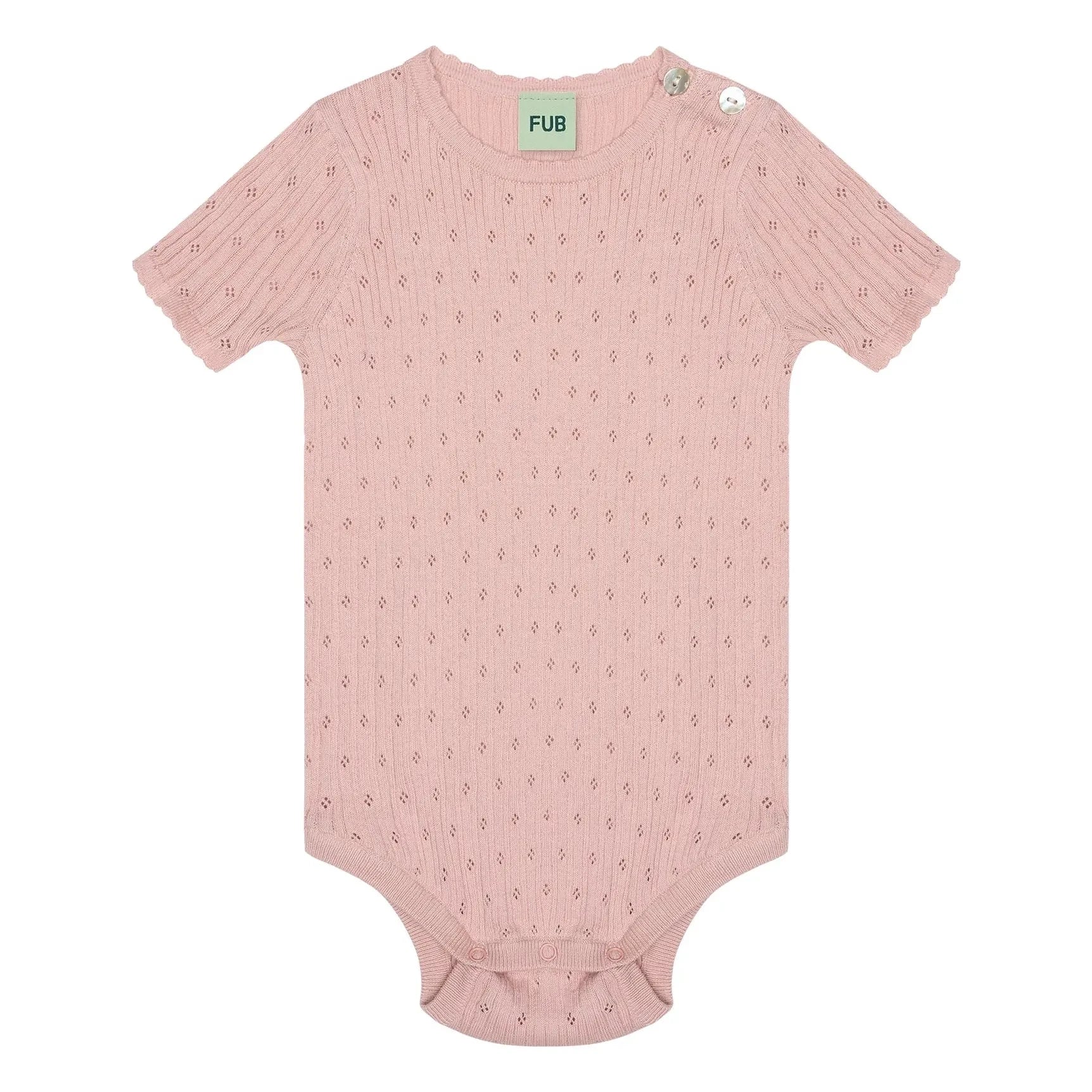 FUB - Body de punto fino de algodón orgánico Pointelle | Rosa claro