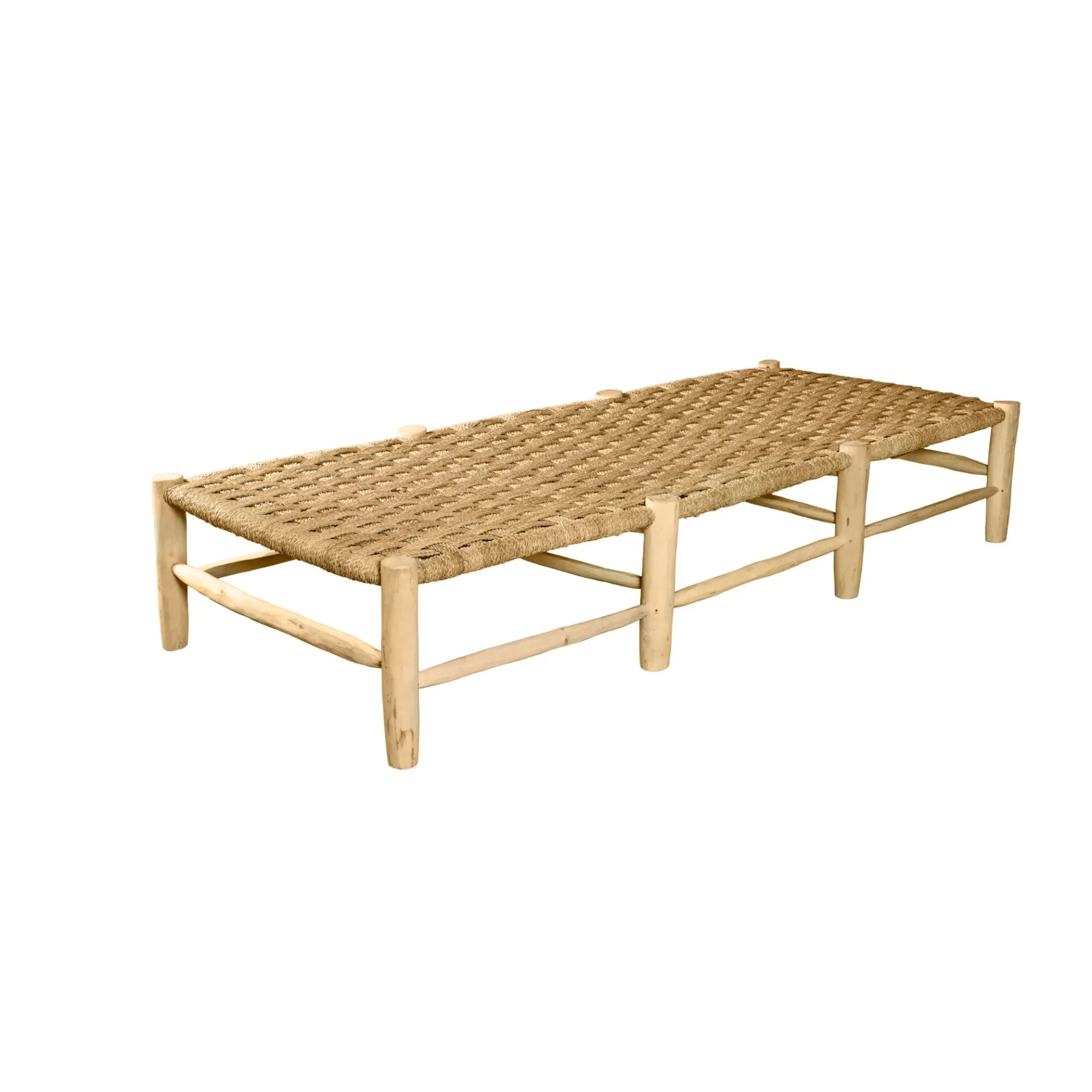 Cosydar - Banco de hoja de palma y madera sin tratar - 8 patas