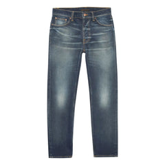 Nudie Jeans - Vaqueros de algodón Solid Ollie Lost Light | Gris azulado pálido
