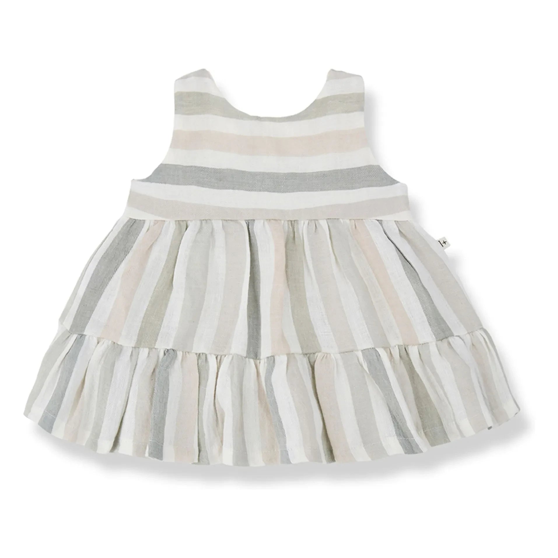 1+ in the family - Vestido de Lino Rayado Calonge | Crudo