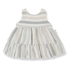 1+ in the family - Vestido de Lino Rayado Calonge | Crudo