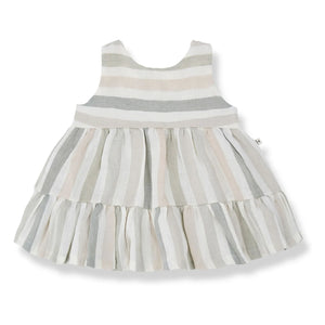 1+ in the family - Vestido de Lino Rayado Calonge | Crudo