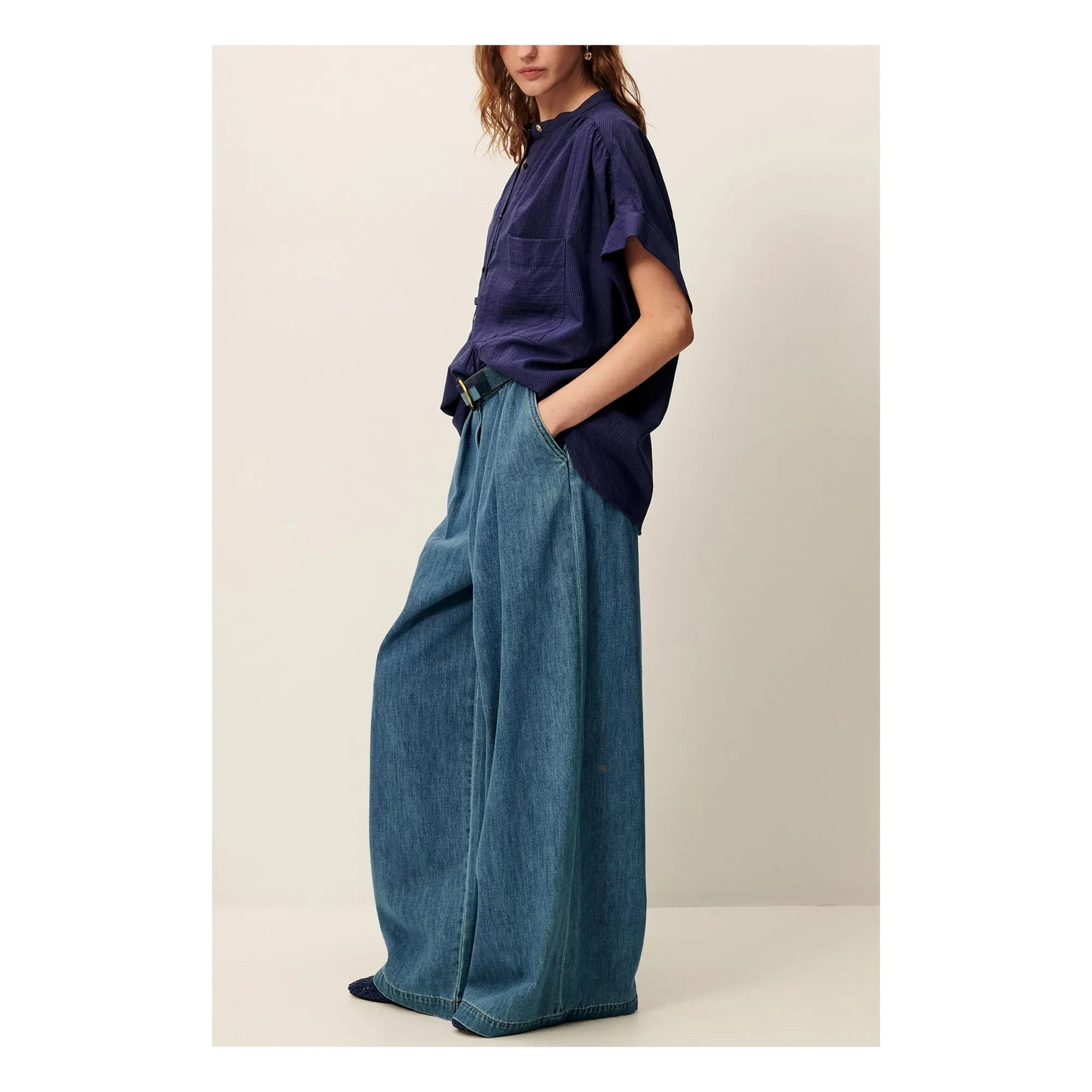 Sessùn - Blusa Camille | Azul marino