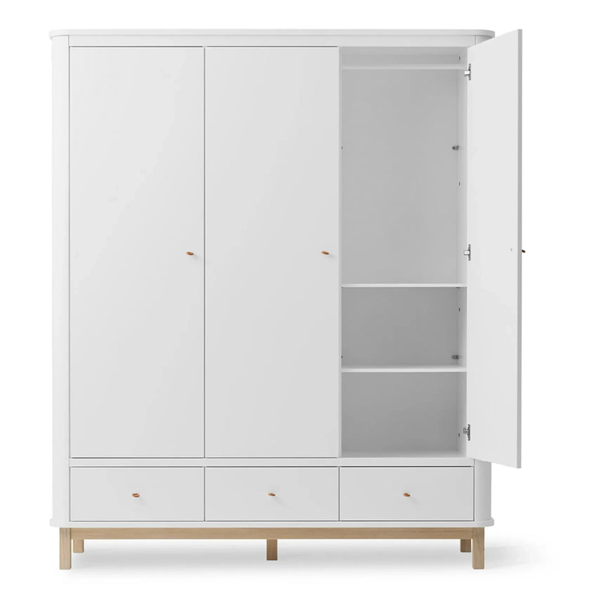 Oliver Furniture - Armario ropero de roble de 3 puertas | Blanco