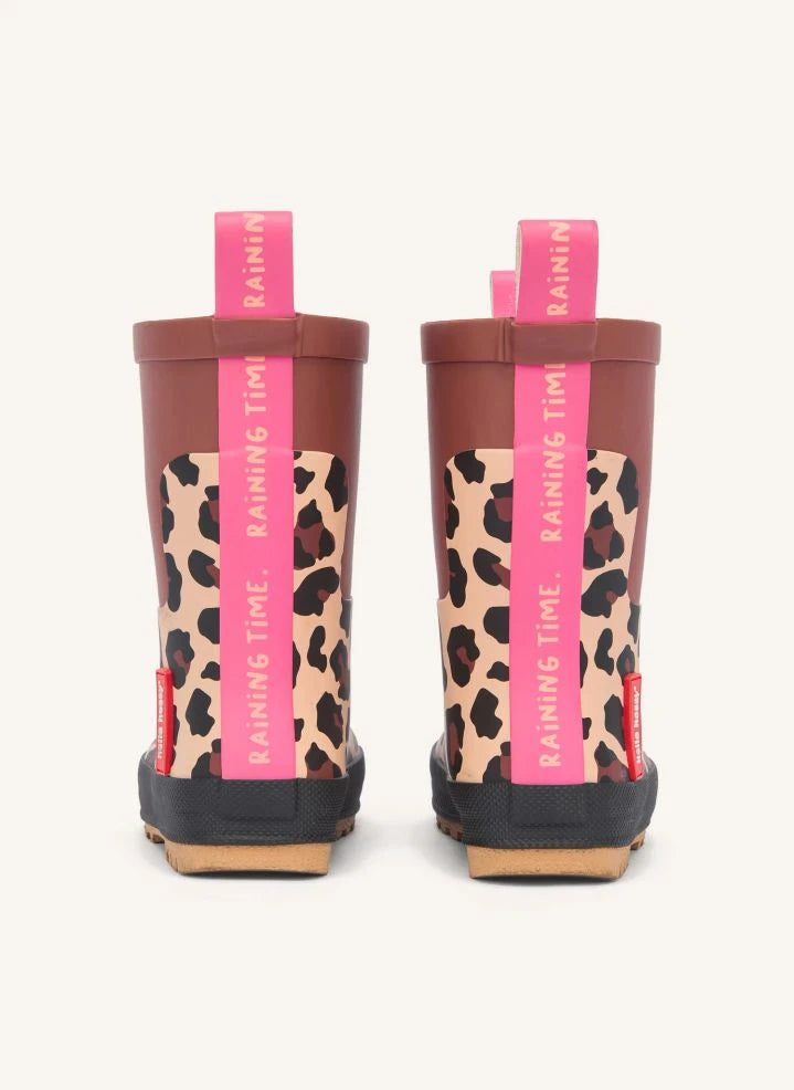 Hola Hossy - Botas de lluvia de leopardo | Marrón
