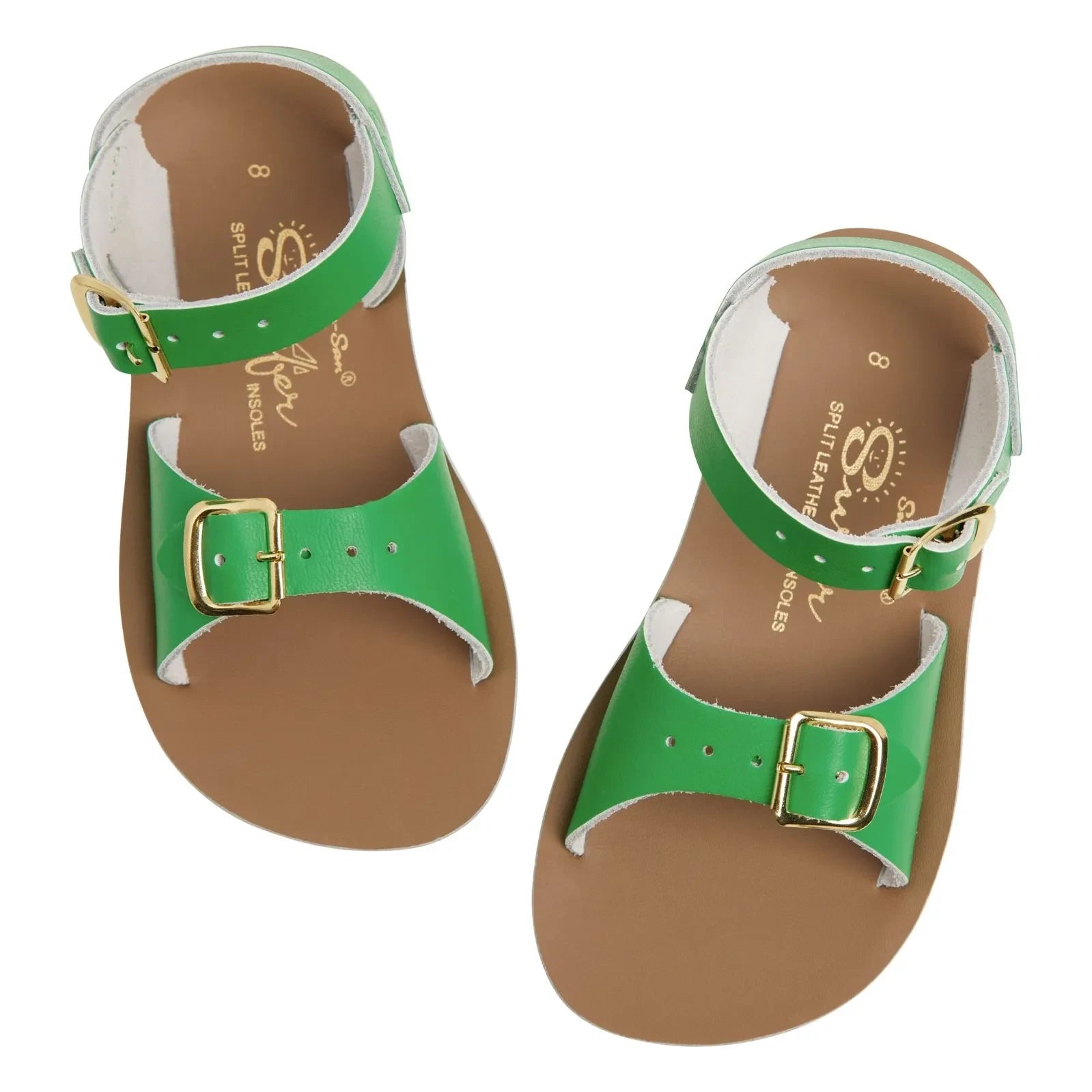Salt-Water - Sandalias de piel impermeables Surfer | Meadow Green