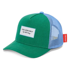 Hola Hossy - Gorra trucker de algodón orgánico con visera curva Mini Flat | Verde