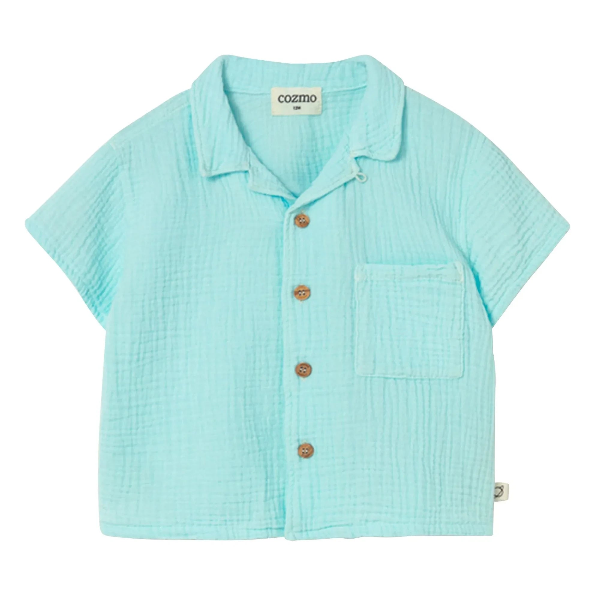 Cozmo - Camisa de muselina de algodón Abel | Aqua