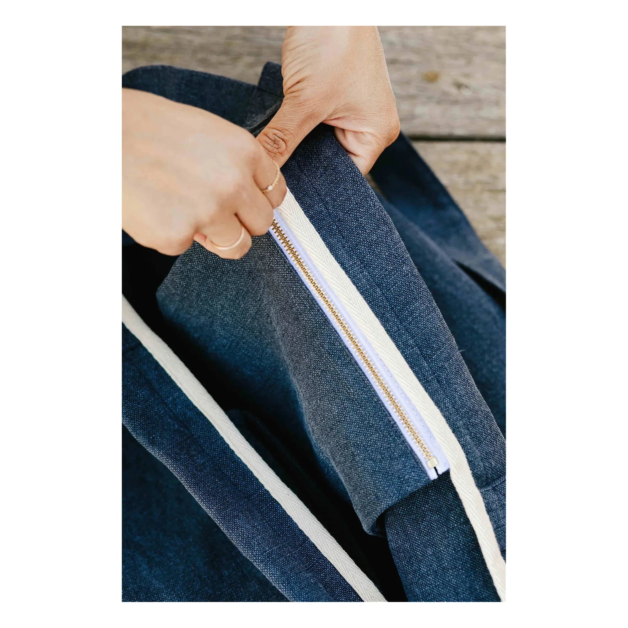 Adorna - Bolso tote de lino | Azul marino