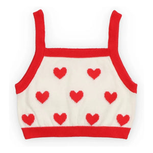the new society - Maqui Hearts Top Jacquard | Blanco