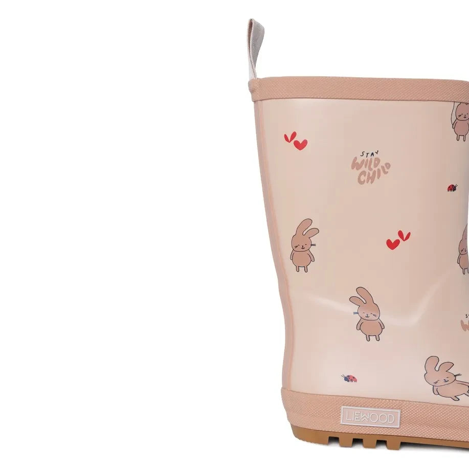 Liewood - Botas de lluvia Mason con conejitos | Rosa