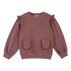 Emile et Ida - Sudadera de algodón orgánico con bordado en inglés | Morado oscuro