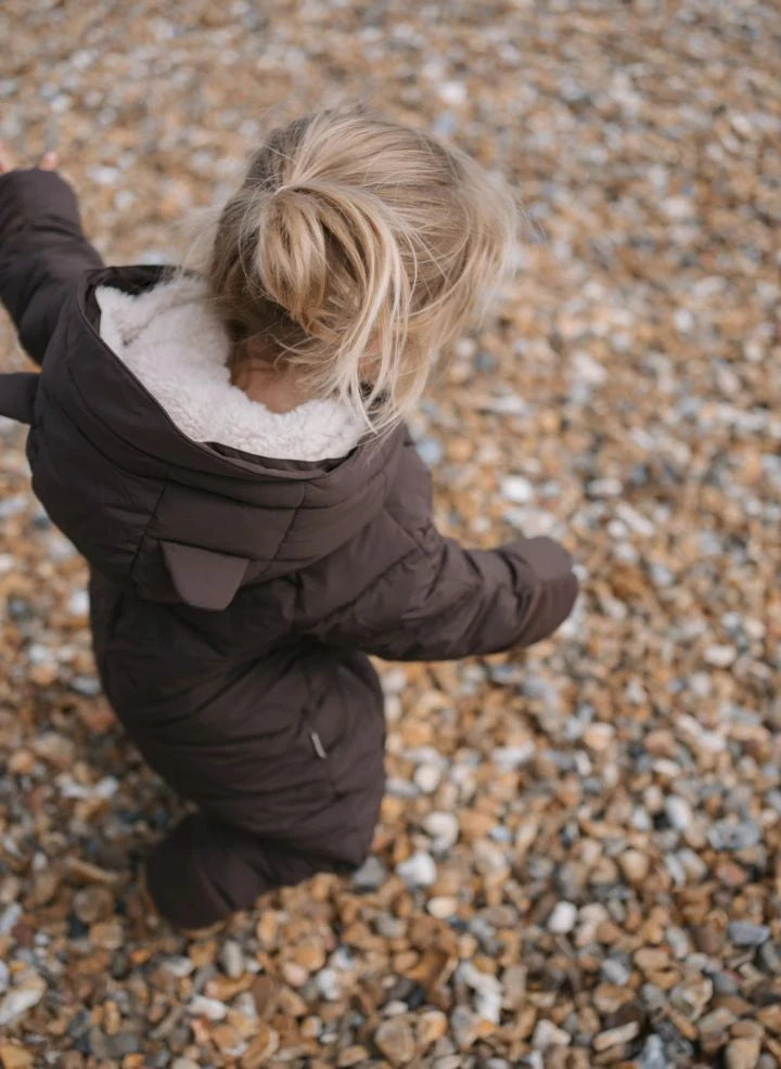 Töastie - Chaqueta Cloud con Capucha de Piel Sintética Impermeable | Marrón