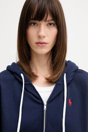 Sudadera con capucha y cremallera de algodón para mujer Polo Ralph Lauren