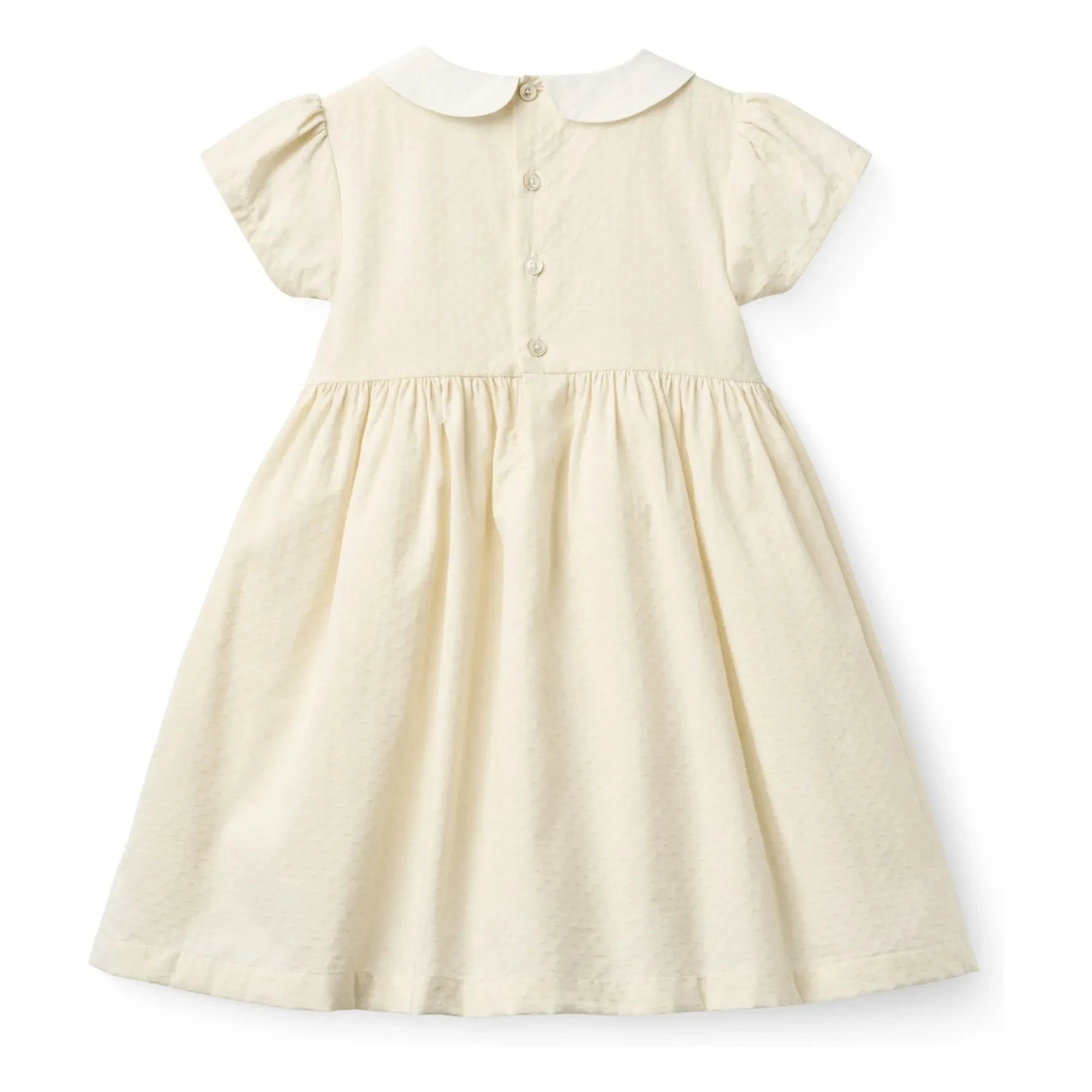 Copenhagen Colors - Vestido con Cuello Fruncido de Algodón Orgánico | Crema