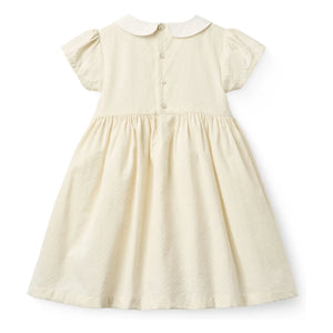 Copenhagen Colors - Vestido con Cuello Fruncido de Algodón Orgánico | Crema
