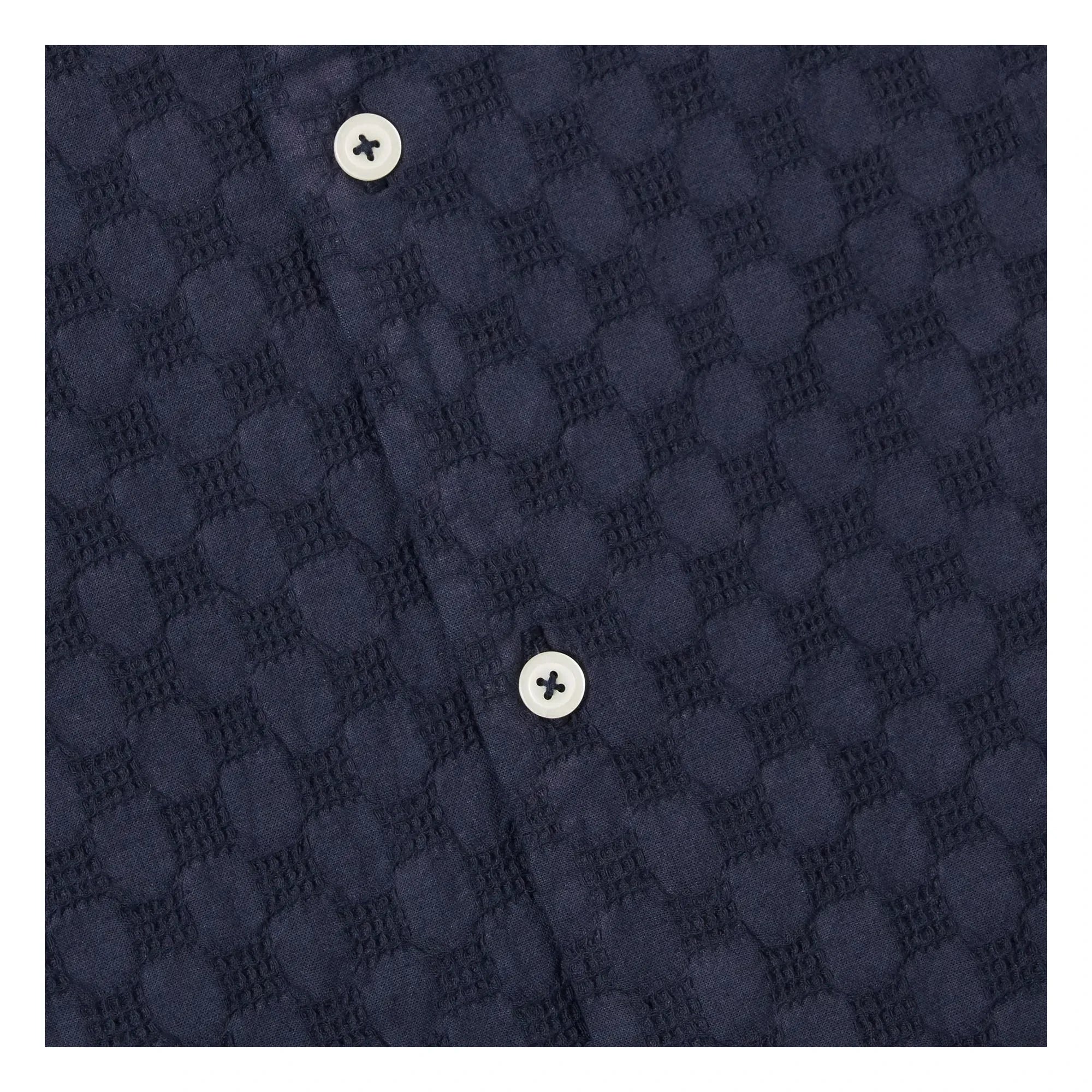 Universal Works - Camisa Road Dot Waffle | Azul marino