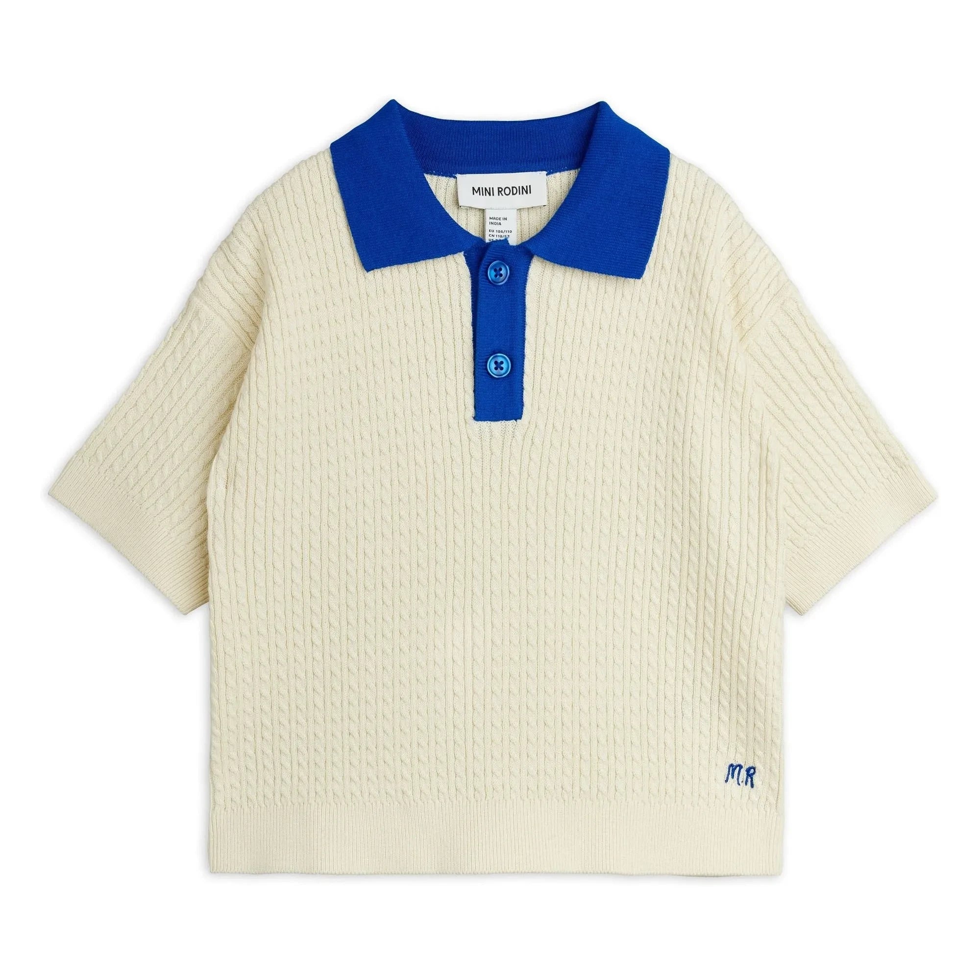 Mini Rodini - Polo de punto de algodón orgánico | Crudo