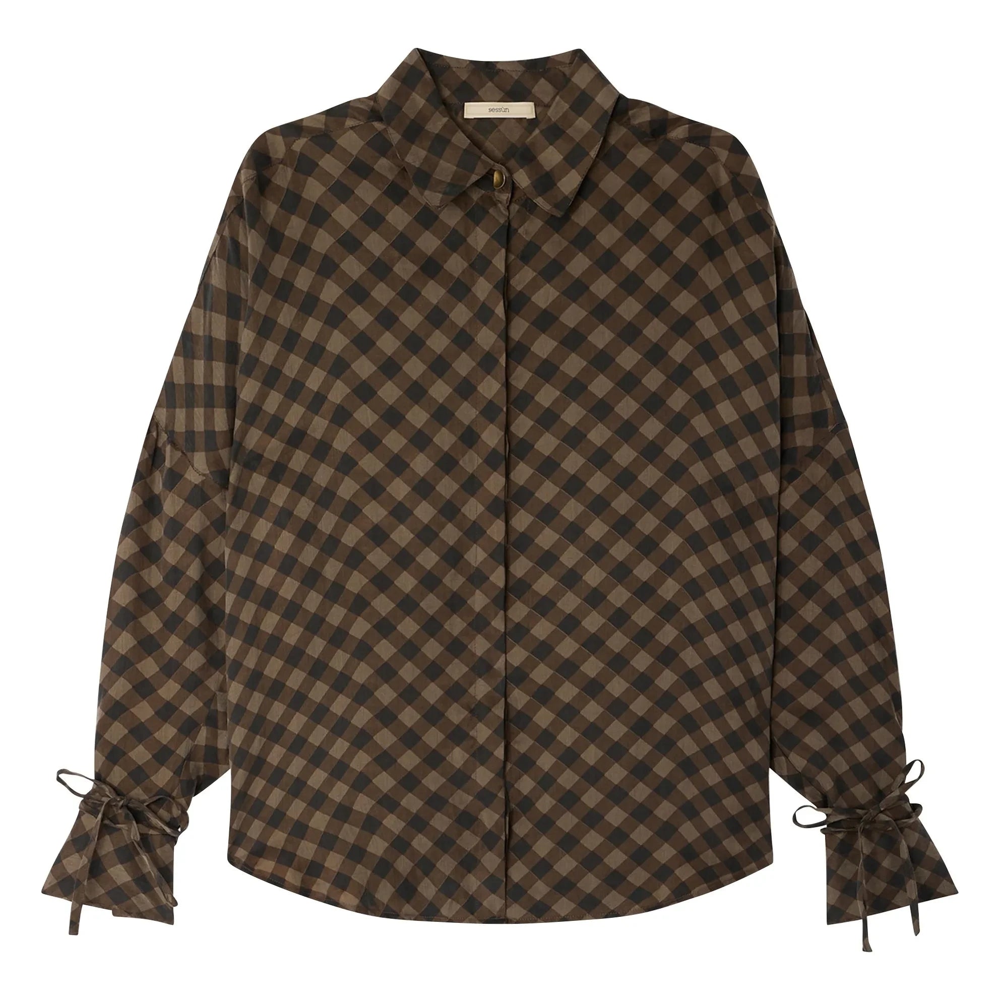 Sessùn - Camisa a cuadros Armanchecks | Caqui