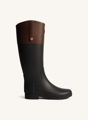 Hunter - Botas de equitación Wellington con detalles en color dorado | Negro