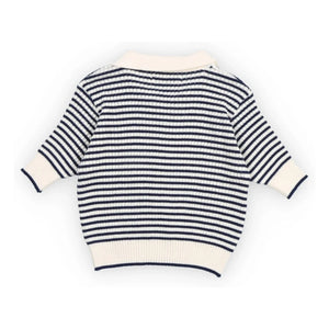 the new society - Camiseta de punto de polo a rayas | Azul marino