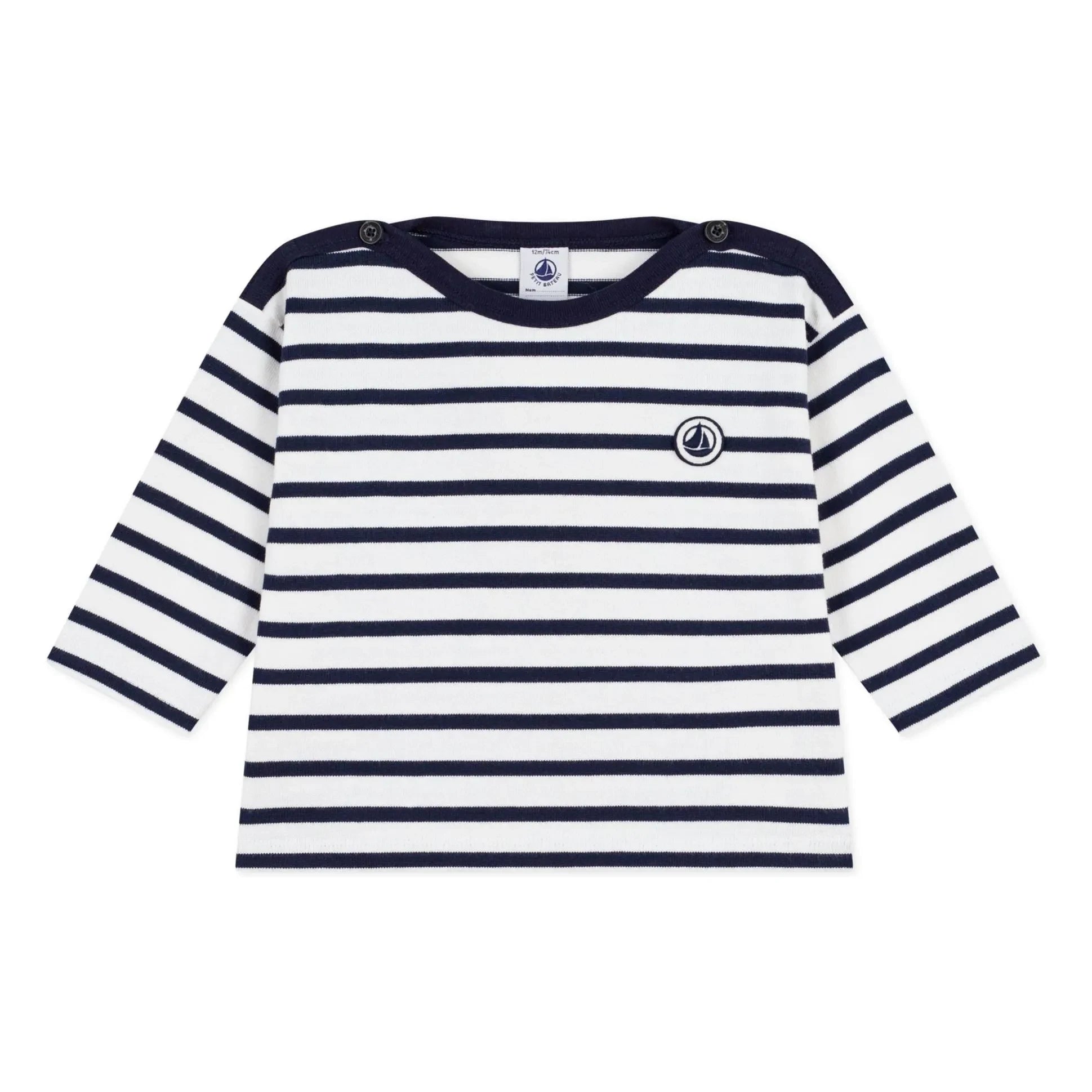 Petit Bateau - Camiseta Bebé Marinera | Blanco