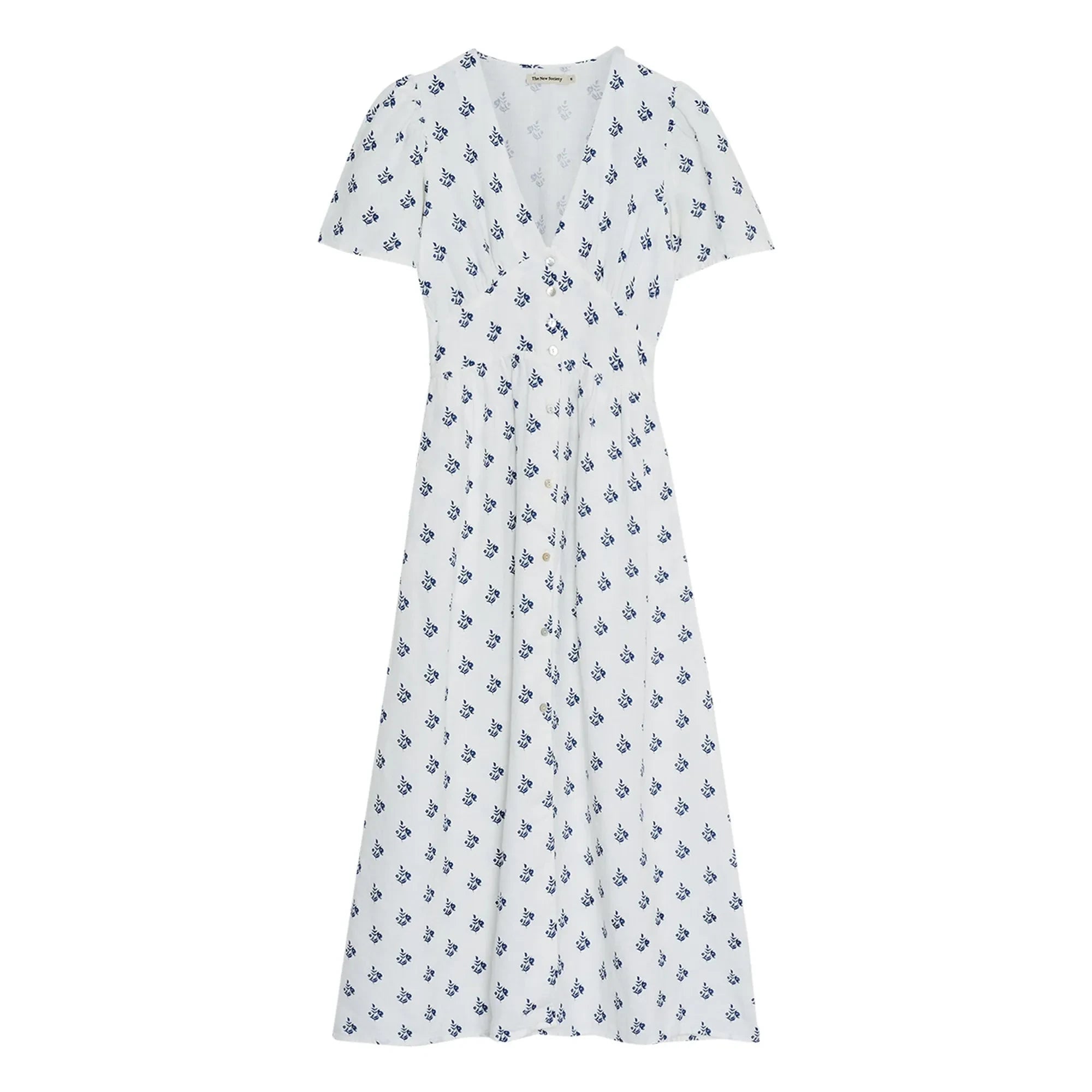 the new society - Vestido de lino Melissa | Blanco