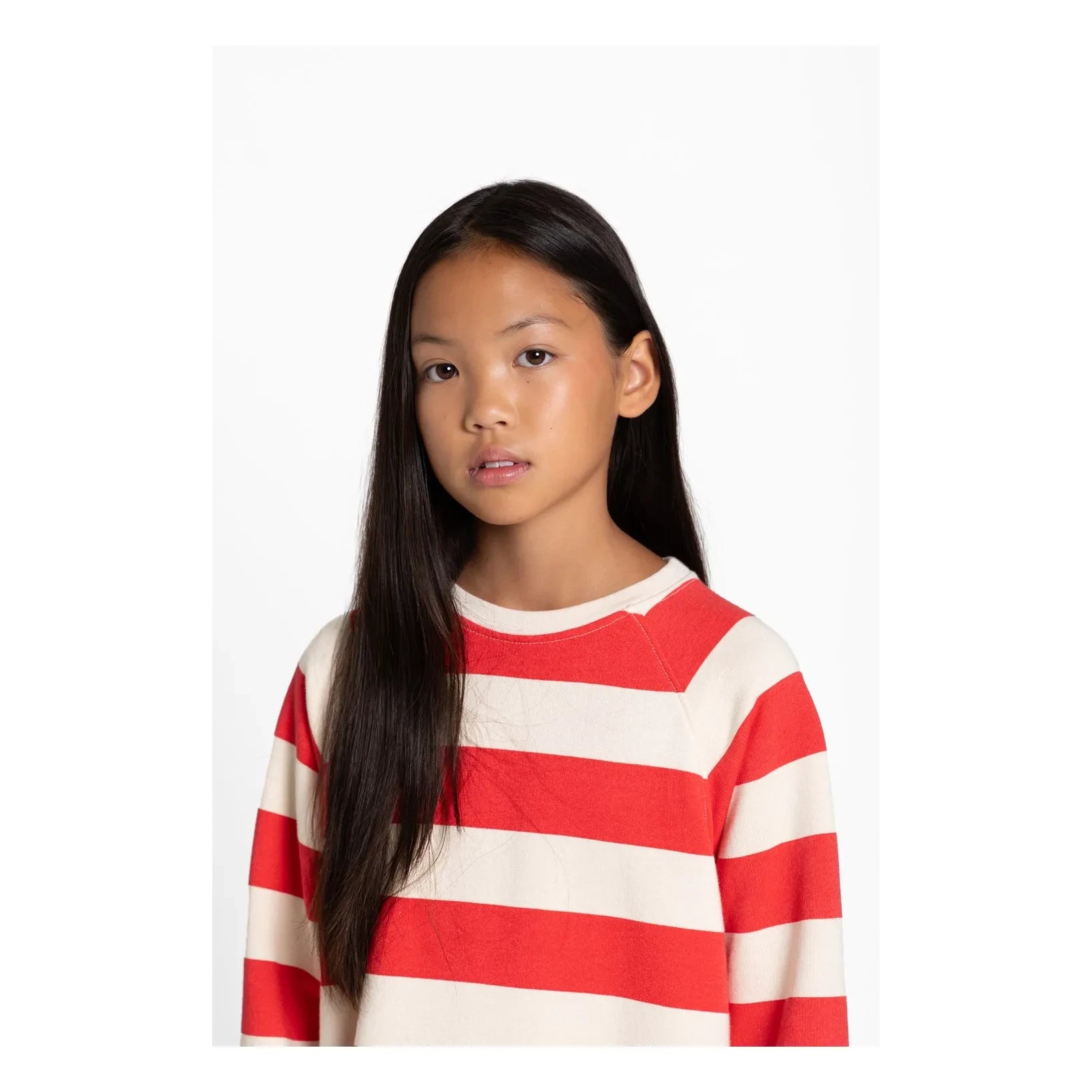Smallable Kid - Vestido camiseta a rayas Azalea | Rojo