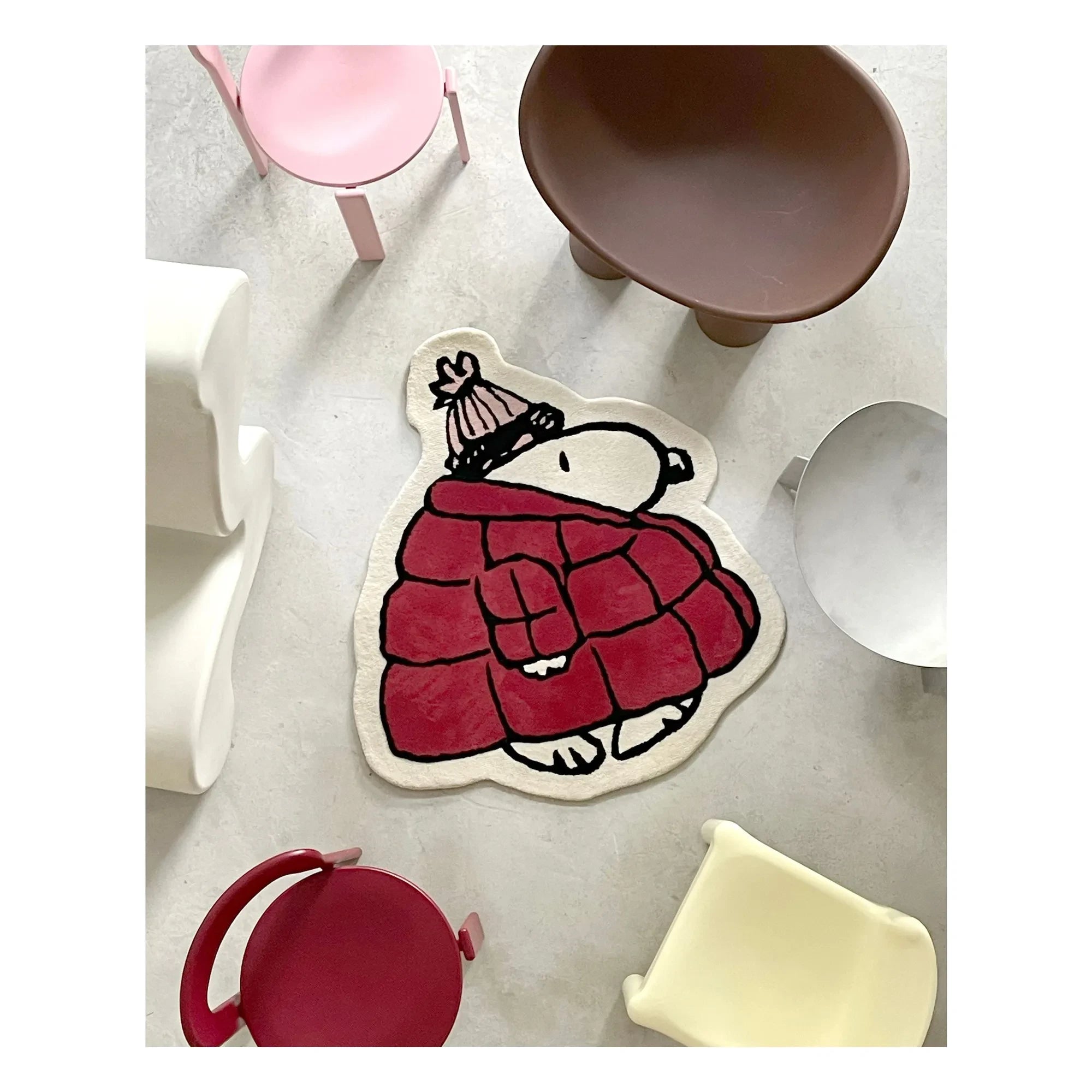 Maison Deux - Alfombra Peanuts Doudoune | Rojo