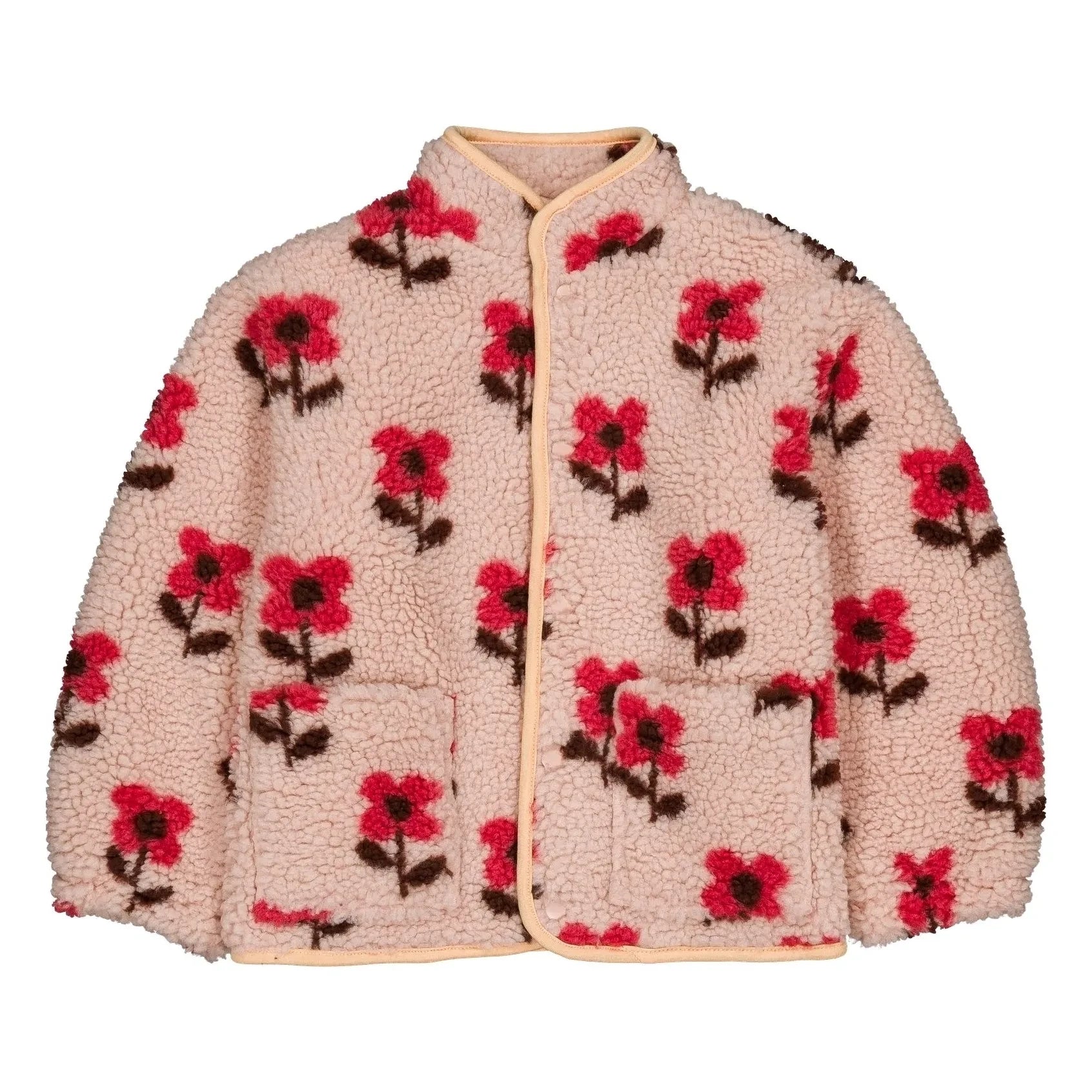 Hello Simone - Chaqueta de oso sherpa con estampado floral | Rosa