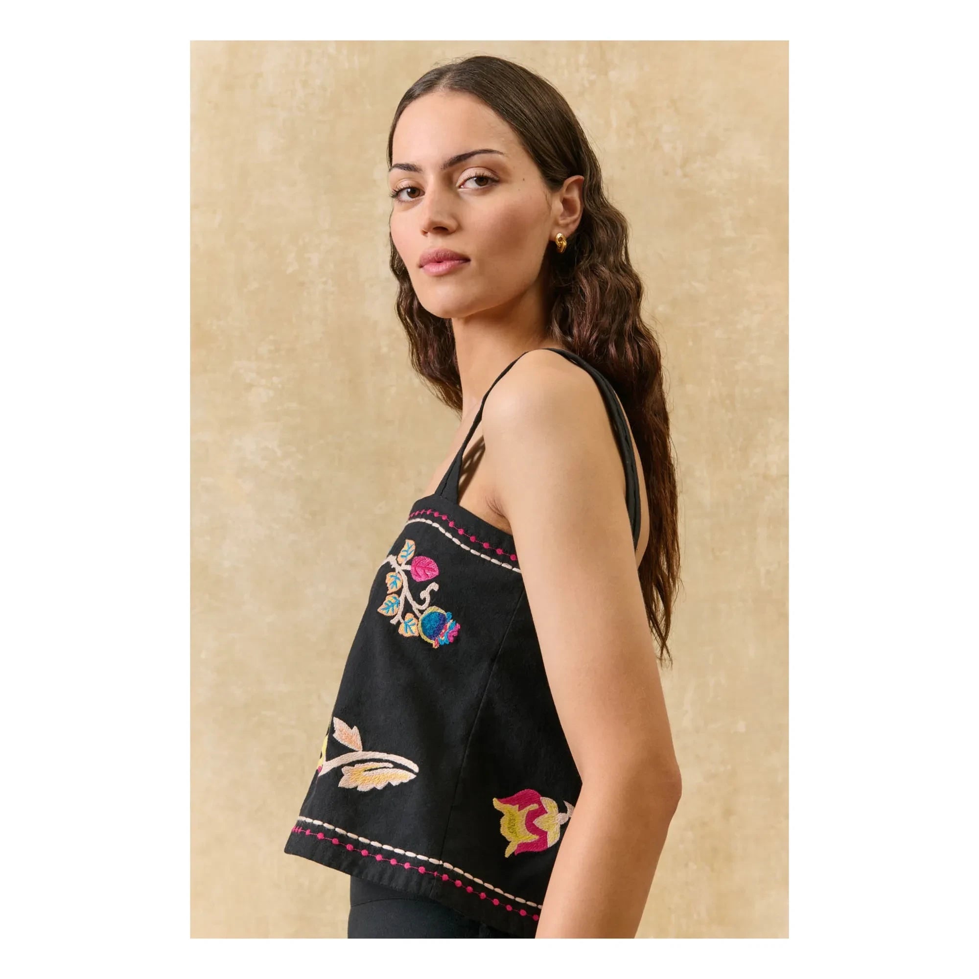 Louise Misha - Top de algodón orgánico Phaedra | Negro