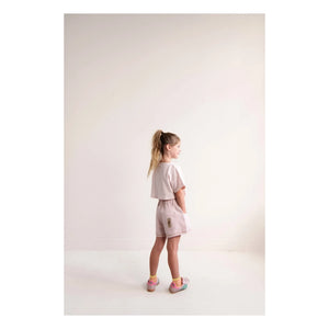 Jenest - Pantalón corto de sarga de algodón orgánico Lilou | Rosa pálido