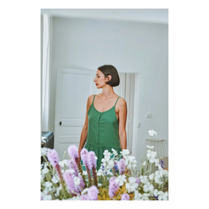 Poudre Organic - Vestido Celosie | Verde bosque