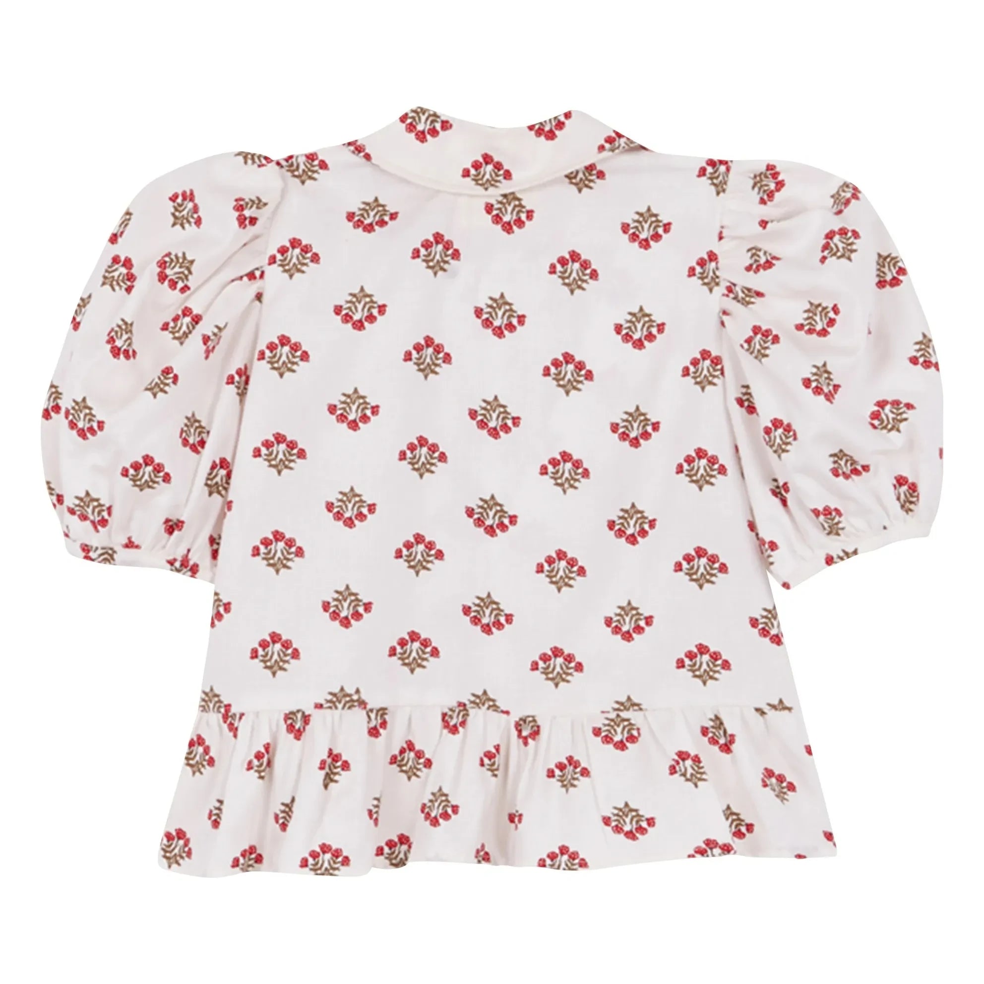 birinit - Camisa Monzón de algodón orgánico con volantes | Blanco