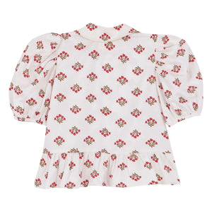 birinit - Camisa Monzón de algodón orgánico con volantes | Blanco
