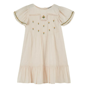 Emile et Ida - Vestido con bordado floral | Crema