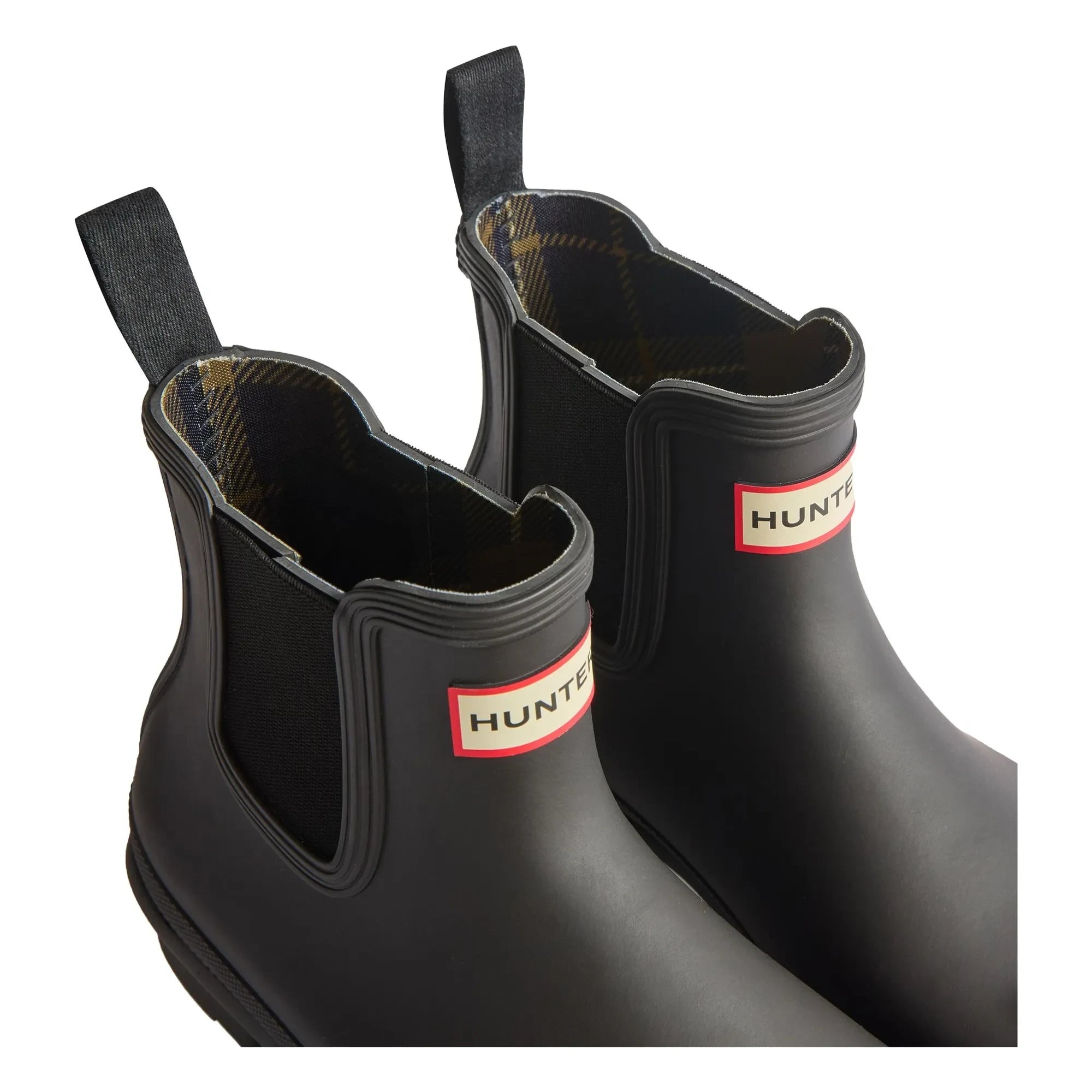 Hunter - Botines Chelsea de caucho con tartán original | Negro