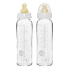 Hevea - Biberón de vidrio para bebé de 240 ml - Set de 2 unidades